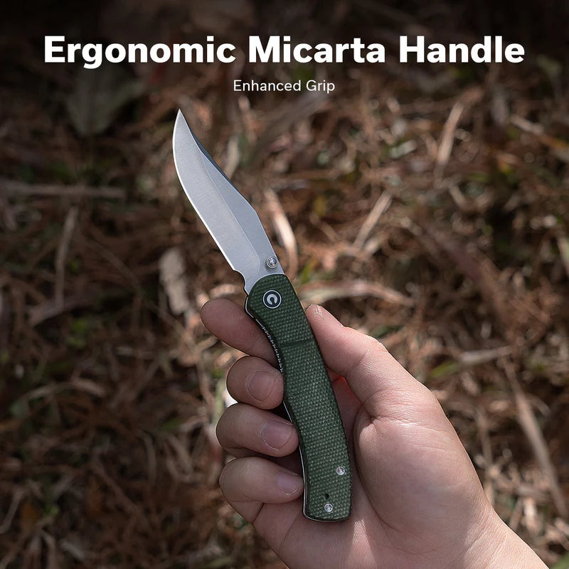 CIVIVI Clingman Green Canvas Micarta Handle Satin Finished Nitro-V Blade 2.99"
