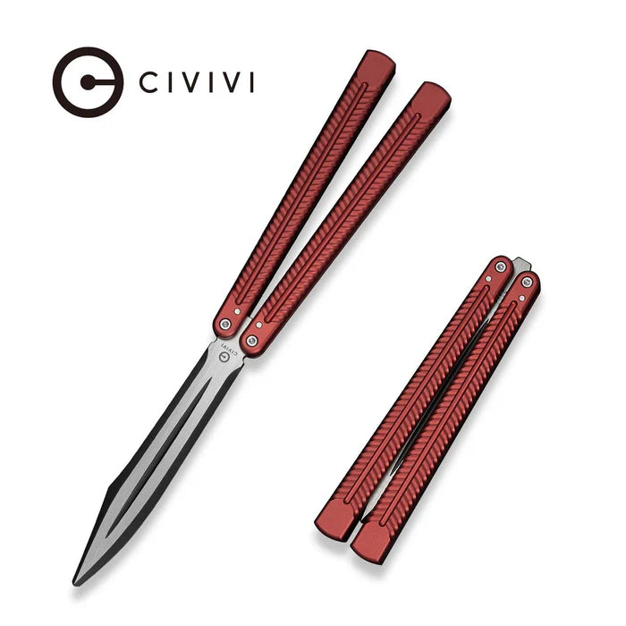 CIVIVI Dracolisk Butterfly Knife Aluminum Handle 9Cr18MoV Dull Blade 4.57"