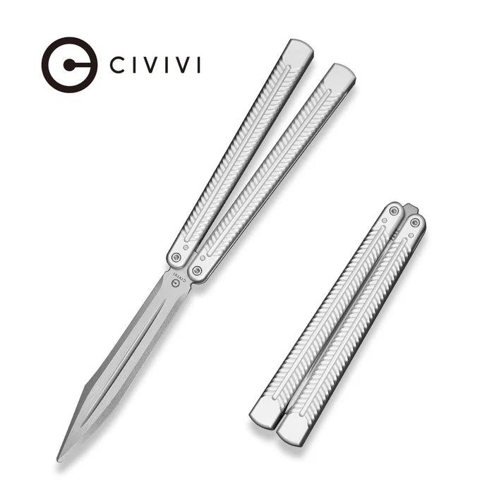 CIVIVI Dracolisk Butterfly Knife Aluminum Handle 9Cr18MoV Dull Blade 4.57"