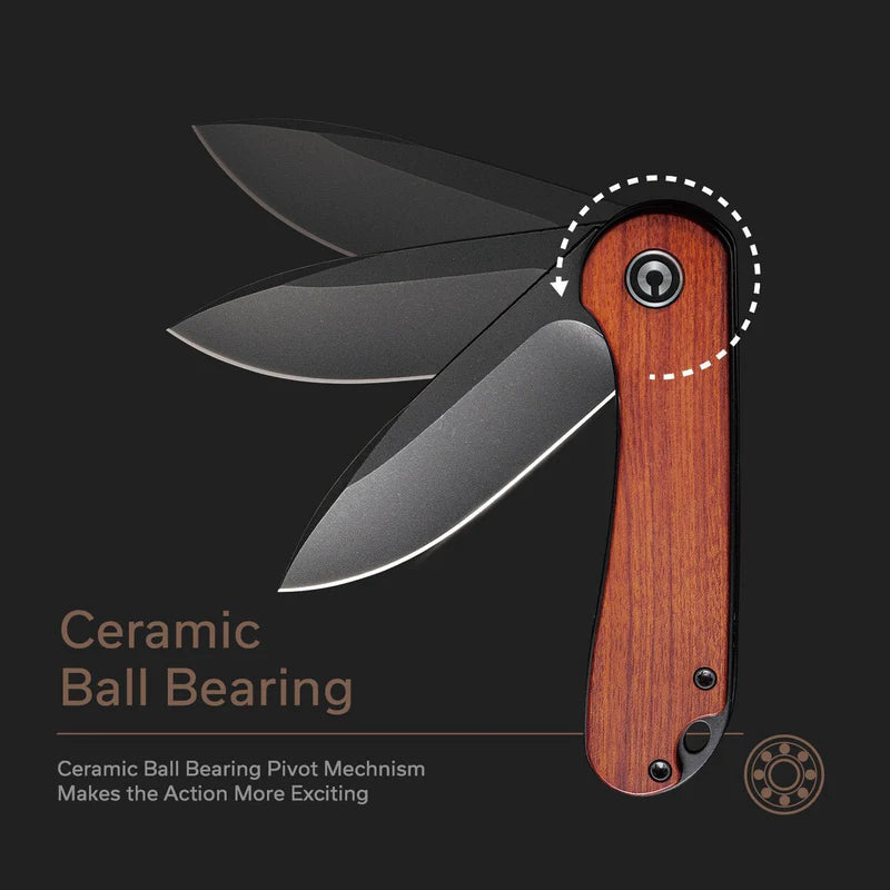 CIVIVI Elementum Flipper Knife Wood Handle