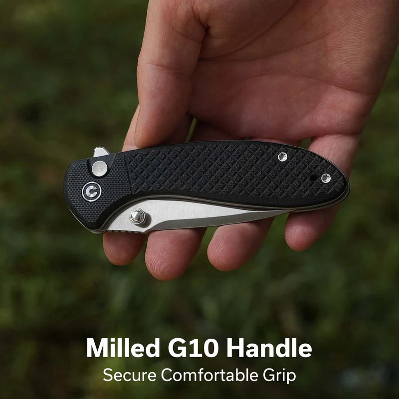 CIVIVI Feager Milled Black G10 Handle Satin Finished 14C28N Blade 2.98"