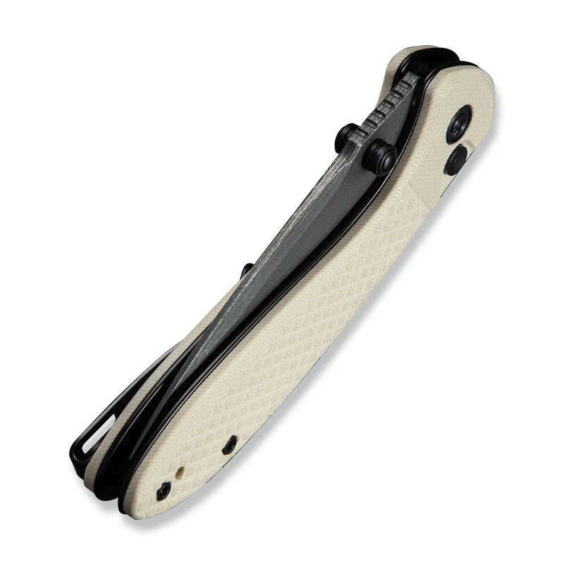 CIVIVI Feager Milled Ivory G10 Handle Damascus Blade 2.98"