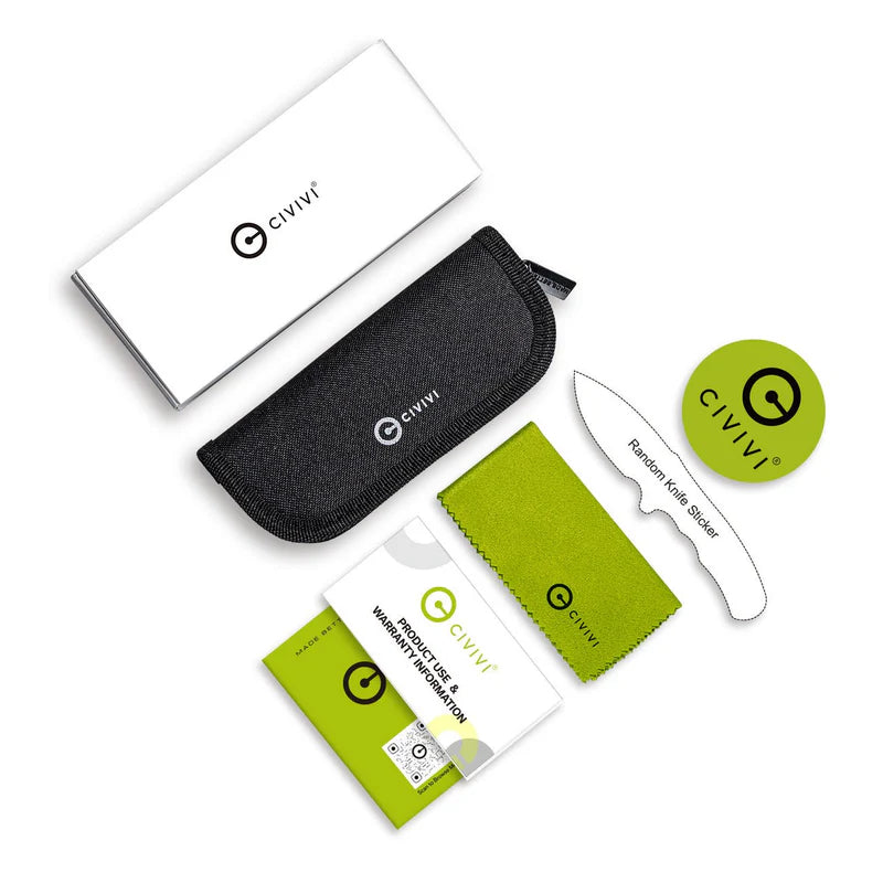 CIVIVI Feager Milled Ivory G10 Handle Damascus Blade 2.98"