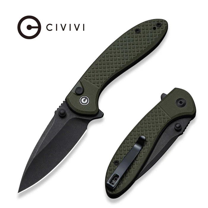 CIVIVI Faeger Milled Green G10 Handle Stonewashed 14C28N Blade 2.98"