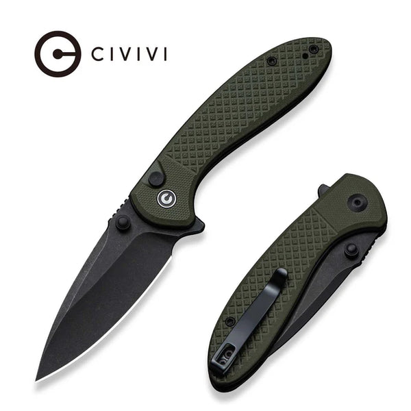 CIVIVI Faeger Milled Green G10 Handle Stonewashed 14C28N Blade 2.98