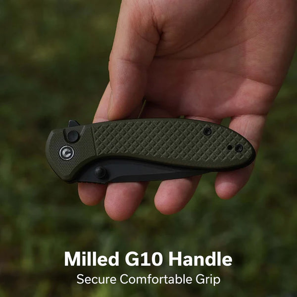 CIVIVI Faeger Milled Green G10 Handle Stonewashed 14C28N Blade 2.98