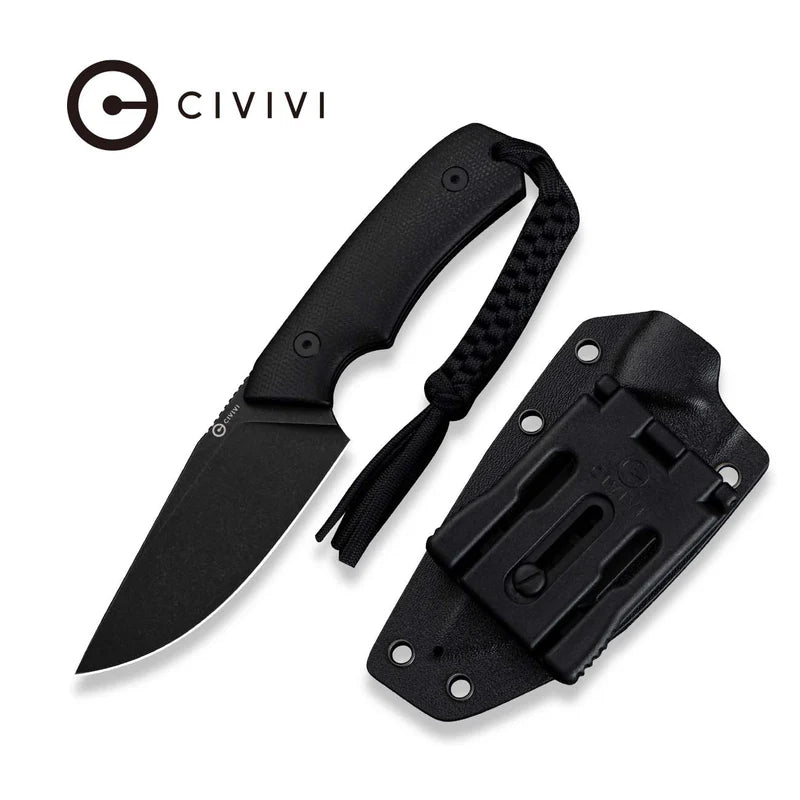 CIVIVI Gander Black Canvas Micarta Handle Stonewashed 14C28N Blade 3.63"