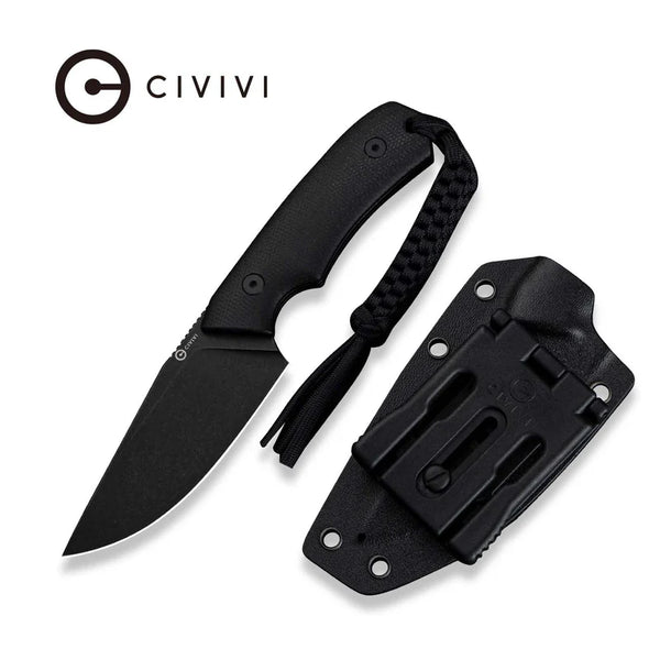 CIVIVI Gander Black Canvas Micarta Handle Stonewashed 14C28N Blade 3.63