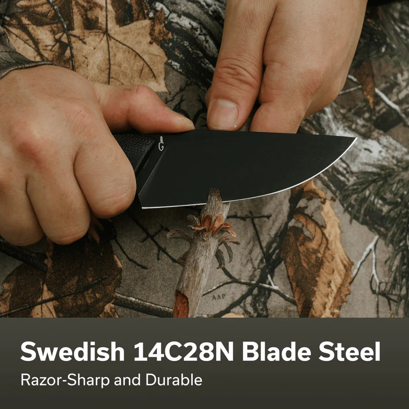 CIVIVI Gander Black Canvas Micarta Handle Stonewashed 14C28N Blade 3.63"