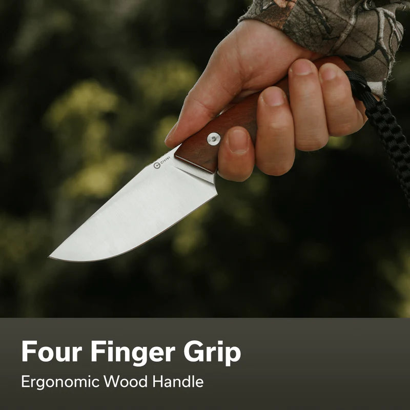 CIVIVI Gander Guibourtia Wood Handle Satin Finished 14C28N 3.63"