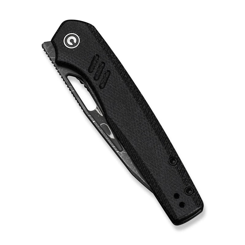 CIVIVI Guile Black Canvas Micarta Handle Damascus Blade 3.25"