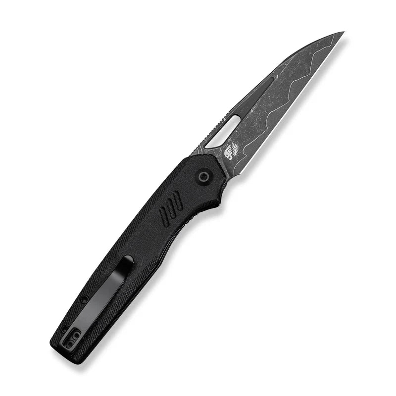 CIVIVI Guile Black Canvas Micarta Handle Damascus Blade 3.25"