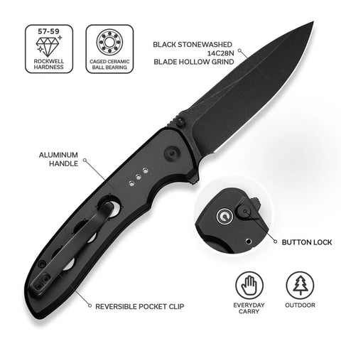 CIVIVI Hyperpulse Flipper Knife Aluminum Handle