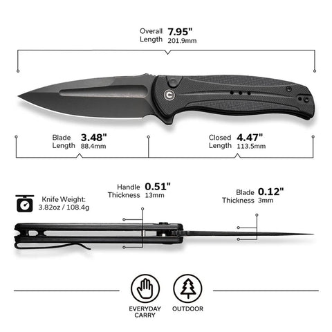 CIVIVI Incindie Flipper & Button Lock Knife