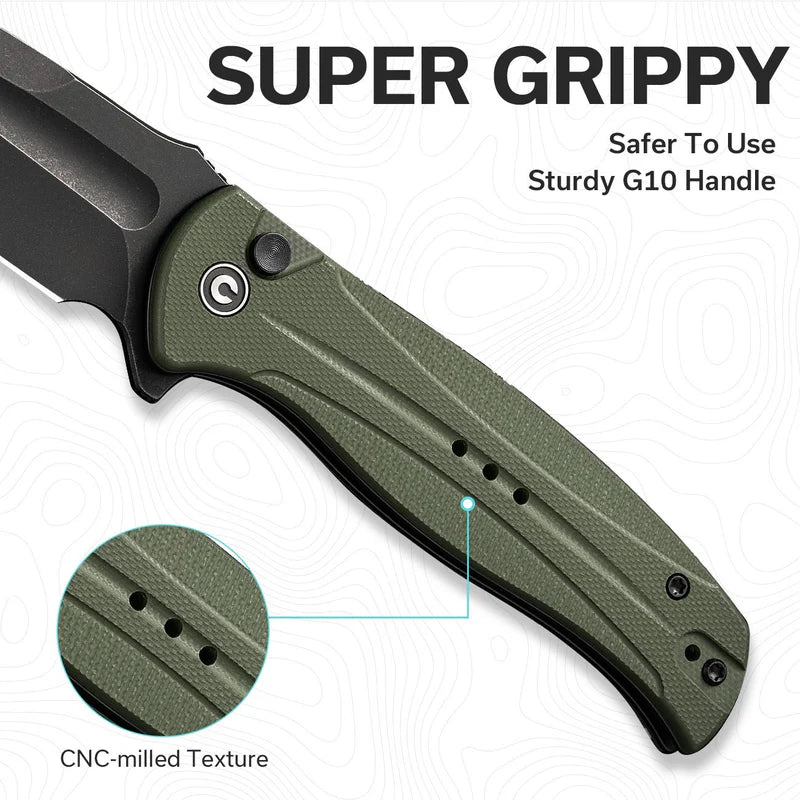 CIVIVI Incindie OD Green G10 Handle Black 14C28N Blade