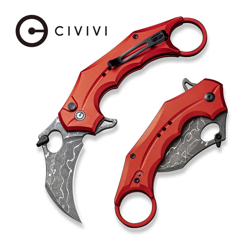 CIVIVI Incisor II Aluminum Handle  Damascus Blade 2.02"