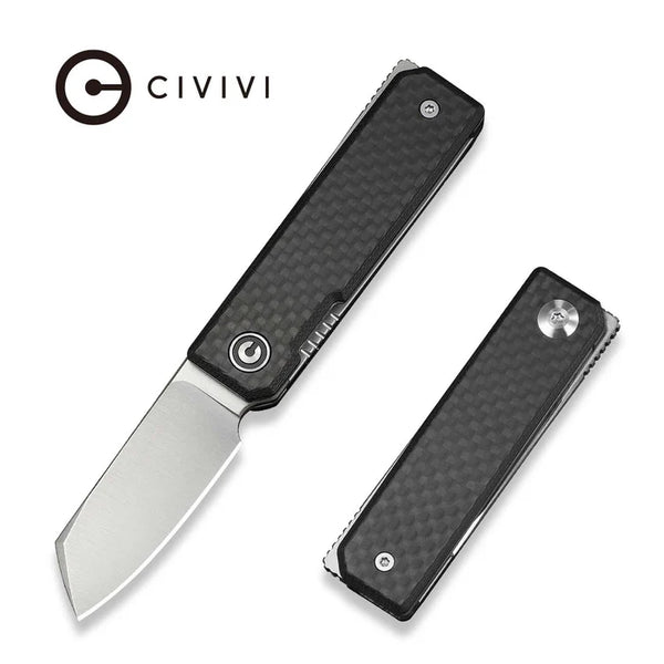 CIVIVI Kukei Twill Carbon Black G10 Handle Satin Finished Nitro-V Blade 2.02