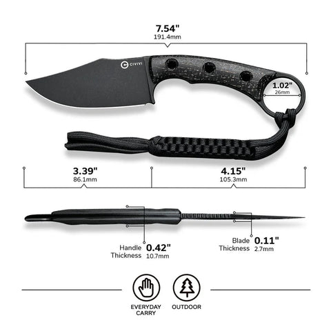 CIVIVI Midwatch Fixed Blade Knife