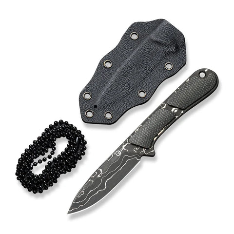 CIVIVI Mini Elementum Fixed Blade Knife Damascus Blade