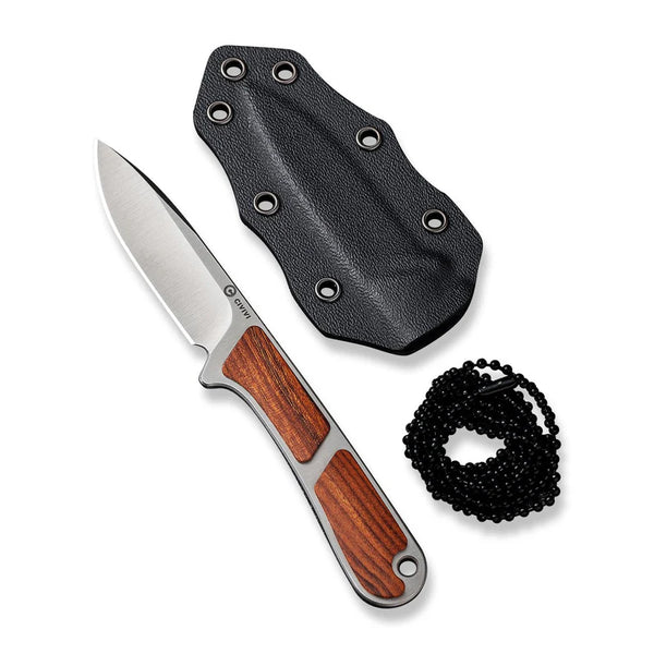 CIVIVI Mini Elementum Guibourtia Wood Handle Satin Finished Nitro-V Blade 2.24
