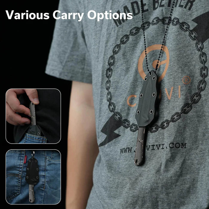 CIVIVI Mini Elementum Fixed Blade Knife Damascus Blade