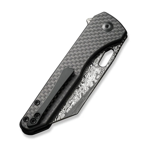 CIVIVI Nugz Flipper & Thumb Hole Carbon Fiber & Damascus Blade