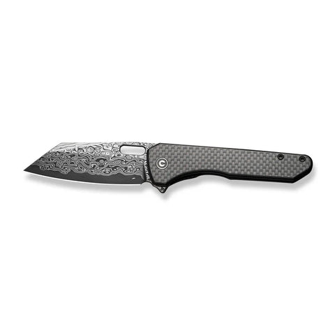 CIVIVI Nugz Flipper & Thumb Hole Carbon Fiber & Damascus Blade