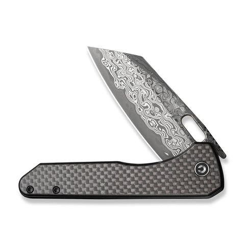 CIVIVI Nugz Flipper & Thumb Hole Carbon Fiber & Damascus Blade