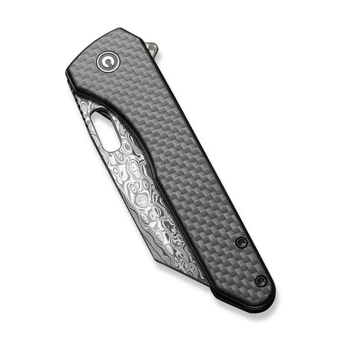 CIVIVI Nugz Flipper & Thumb Hole Carbon Fiber & Damascus Blade