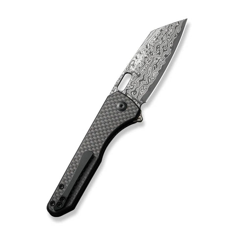 CIVIVI Nugz Flipper & Thumb Hole Carbon Fiber & Damascus Blade