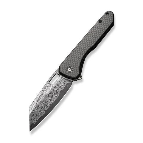 CIVIVI Nugz Flipper & Thumb Hole Carbon Fiber & Damascus Blade