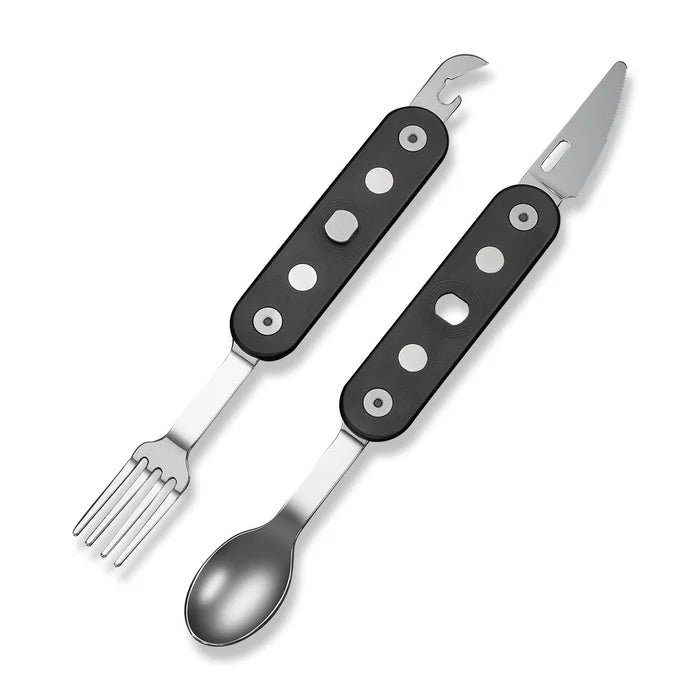 CIVIVI Partake Black Aluminum Handle Stainless Steel Knife, Fork, Spoon & Can Opener