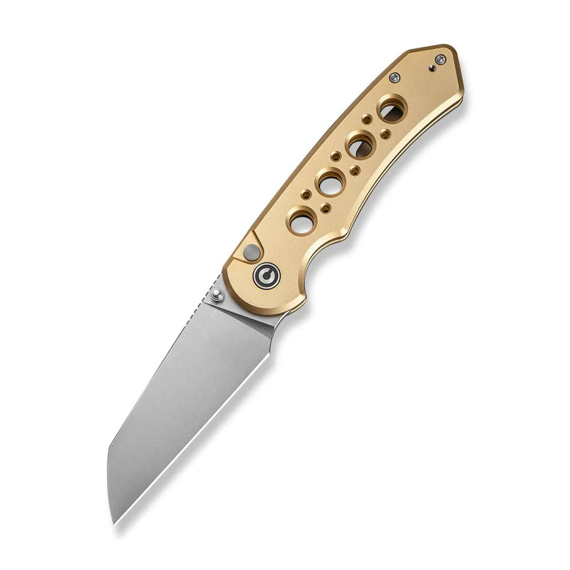 CIVIVI Pragma Prime Champagne  Aluminum Handle Satin Finished 14C28N Blade 3.49"