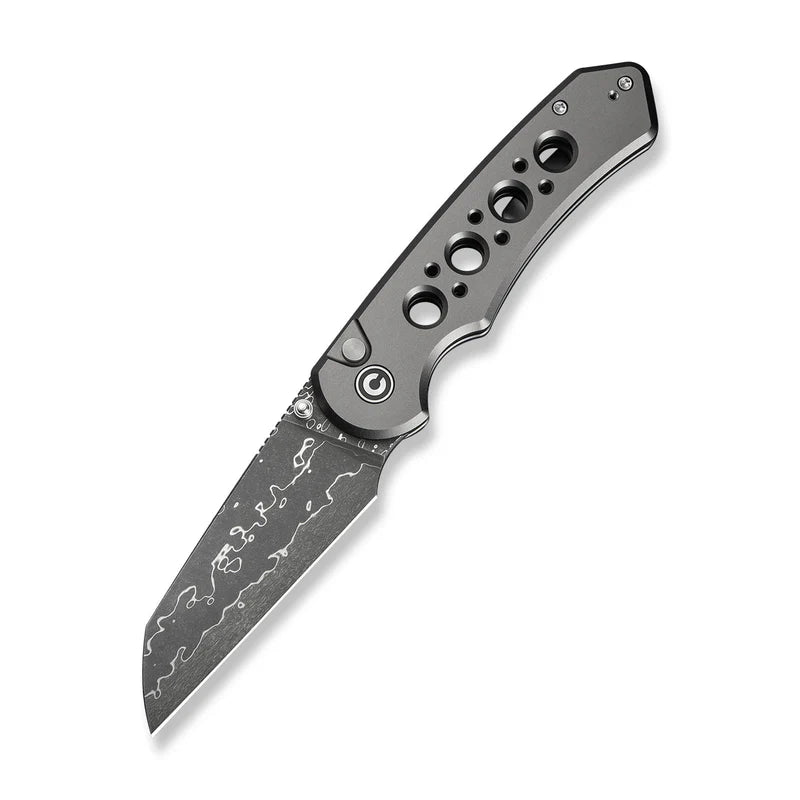 CIVIVI Pragma Prime Gray Aluminum Handle Damascus Blade 3.49"