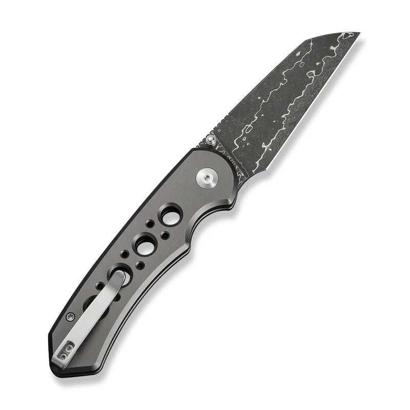 CIVIVI Pragma Prime Gray Aluminum Handle Damascus Blade 3.49"
