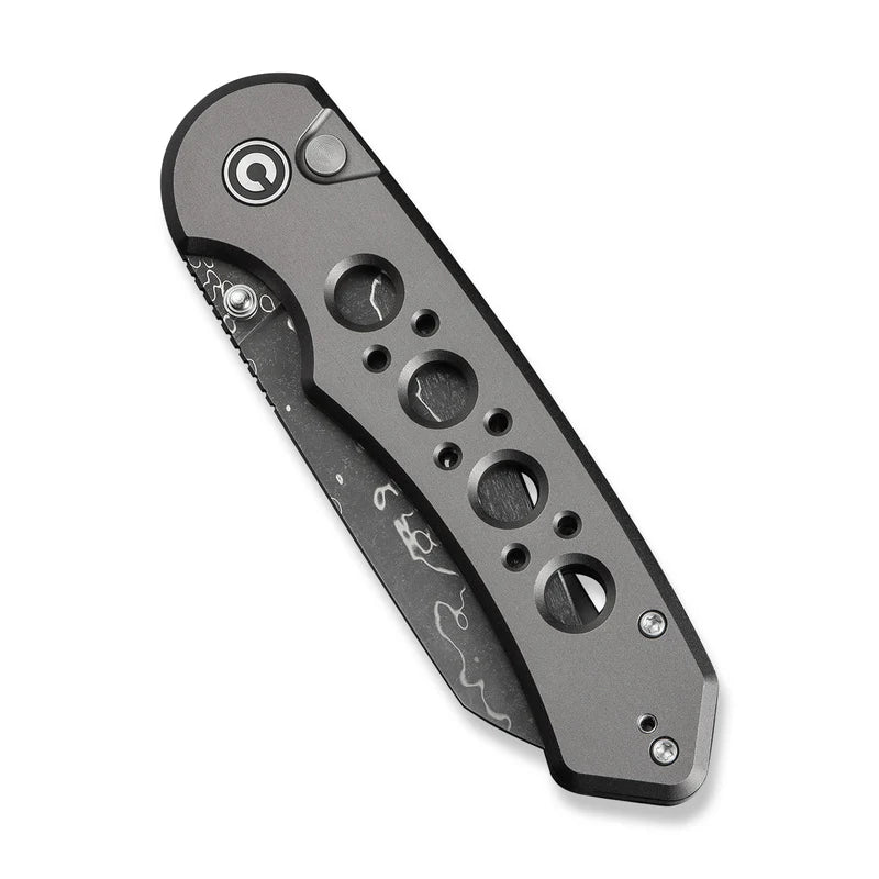 CIVIVI Pragma Prime Gray Aluminum Handle Damascus Blade 3.49"