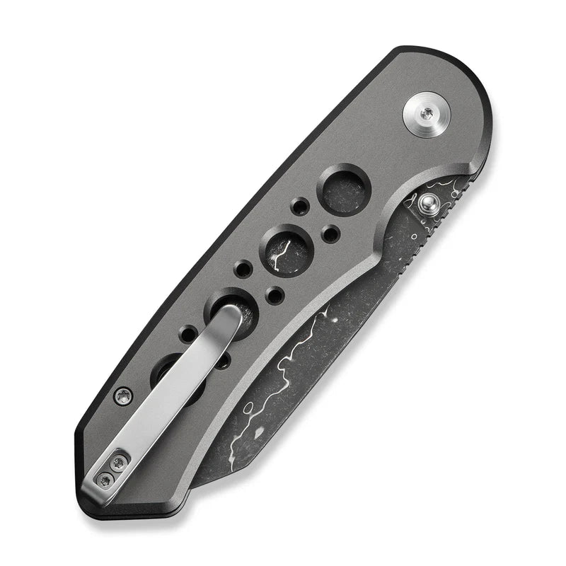 CIVIVI Pragma Prime Gray Aluminum Handle Damascus Blade 3.49"