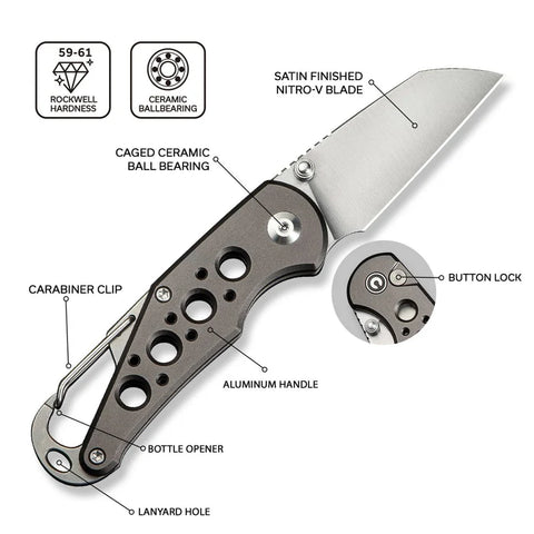 CIVIVI Pragma Thumb Stud & Button Lock Knife