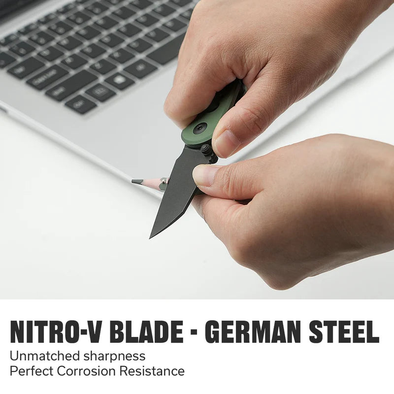 CIVIVI Pragma Green Aluminum Handle Black Nitro-V Blade