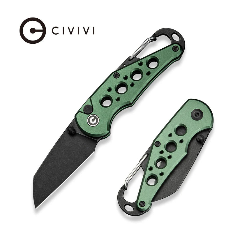CIVIVI Pragma Green Aluminum Handle Black Nitro-V Blade