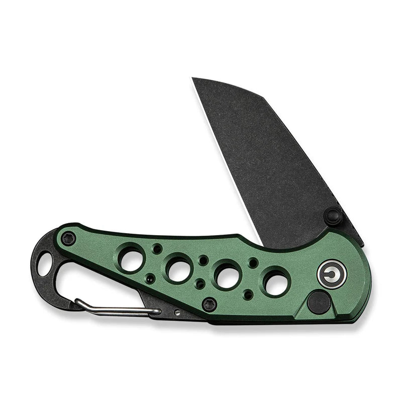 CIVIVI Pragma Green Aluminum Handle Black Nitro-V Blade