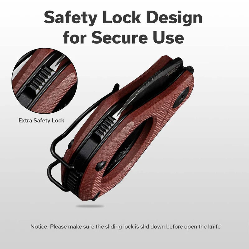 CIVIVI Pyrus Burgundy G10 Handle Black 14C28N Blade