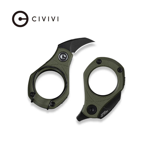 CIVIVI Pyrus Green G10 Handle Black Stonewashed 14C28N Blade 0.68'