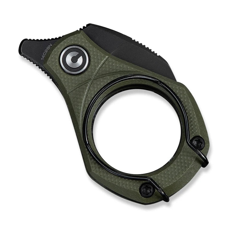 CIVIVI Pyrus Green G10 Handle Black Stonewashed 14C28N Blade 0.68'