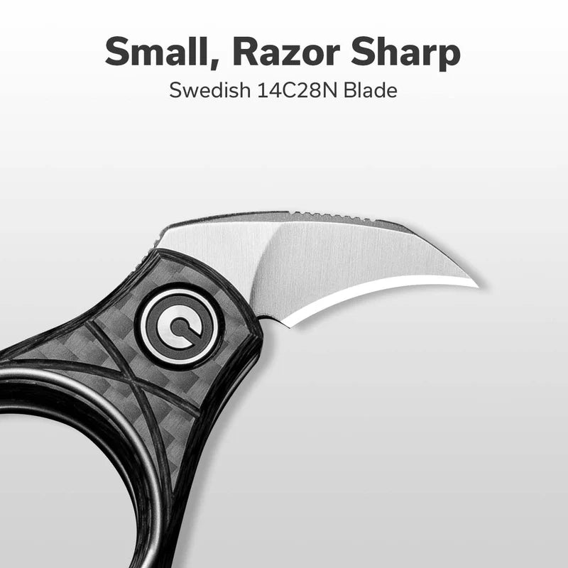 CIVIVI Pyrus Slip Twill Carbon Fiber Handle Satin finished 14C28N Blade 0.68"