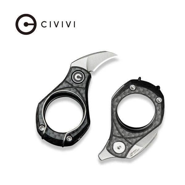 CIVIVI Pyrus Slip Twill Carbon Fiber Handle Satin finished 14C28N Blade 0.68
