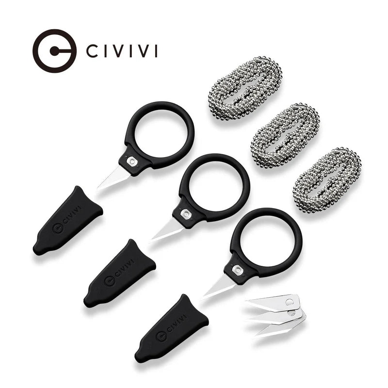 CIVIVI Quick Snip Fixed Blade 3 Pcs Mini Neck Knives Plain 6Cr13 Blade 0.68"
