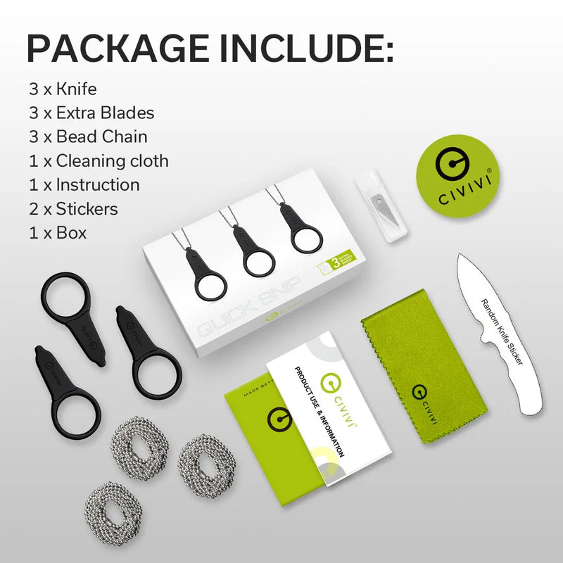 CIVIVI Quick Snip Fixed Blade 3 Pcs Mini Neck Knives Plain 6Cr13 Blade 0.68"