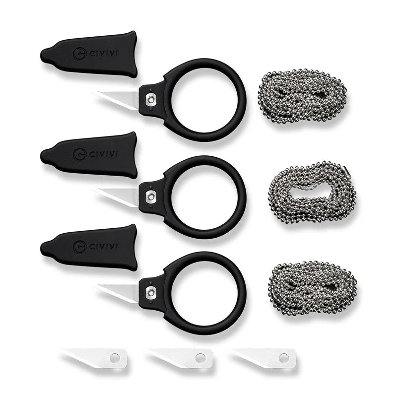 CIVIVI Quick Snip Fixed Blade 3 Pcs Mini Neck Knives Plain 6Cr13 Blade 0.68"