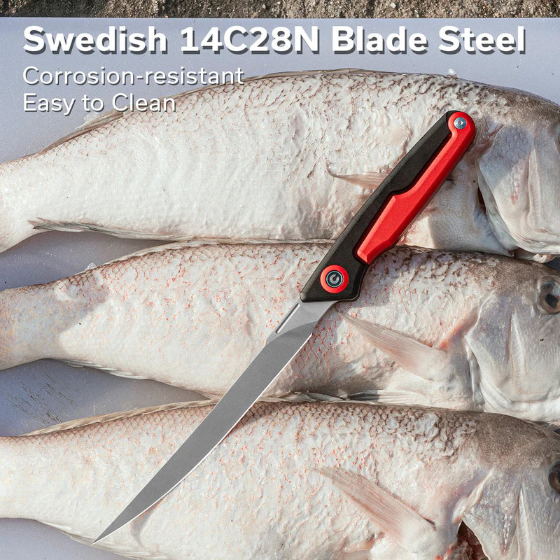 CIVIVI Shawka Black/Red Handle Satin Finished 14C28N Blade 5.81"